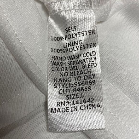 She+Sky White Faux Wrap Spaghetti Strap Dress Size Large NEW - Picture 5 of 7